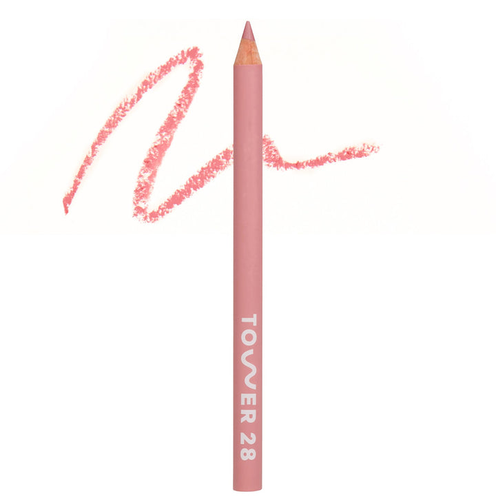 Tower 28 front packaging showing rosy nude pencil and branding benefit of clear product ID