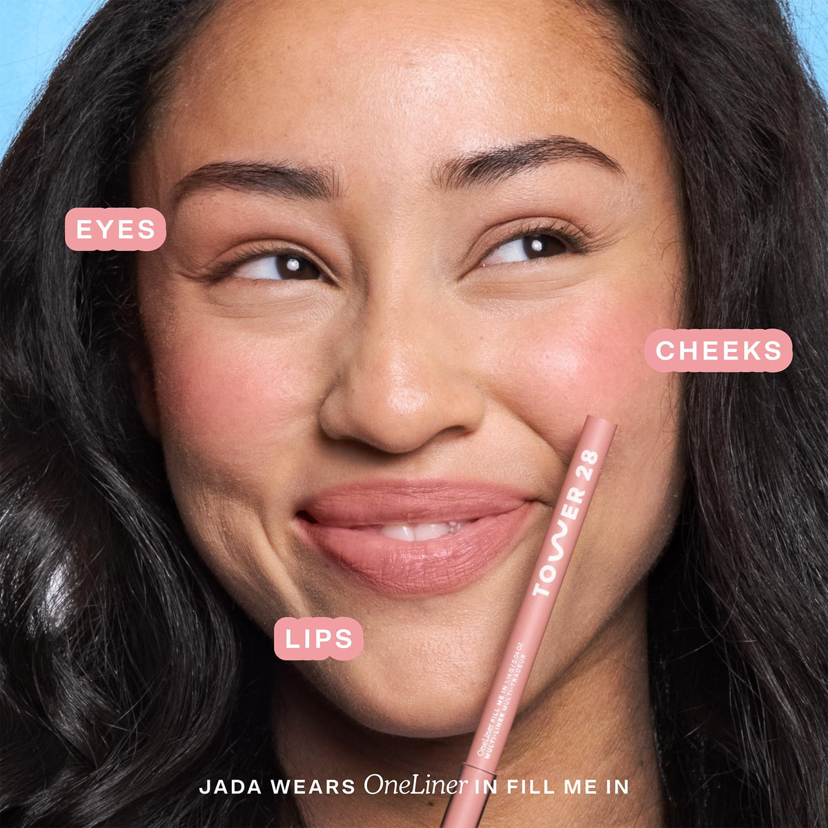 Tower 28 creamy swatch on skin showing smooth texture and moisturizing finish