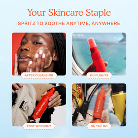 Tower 28 lifestyle on bathroom counter showing daily skincare routine