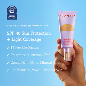 Tower 28 tube open with product dispensed illustrating controlled, mess-free application