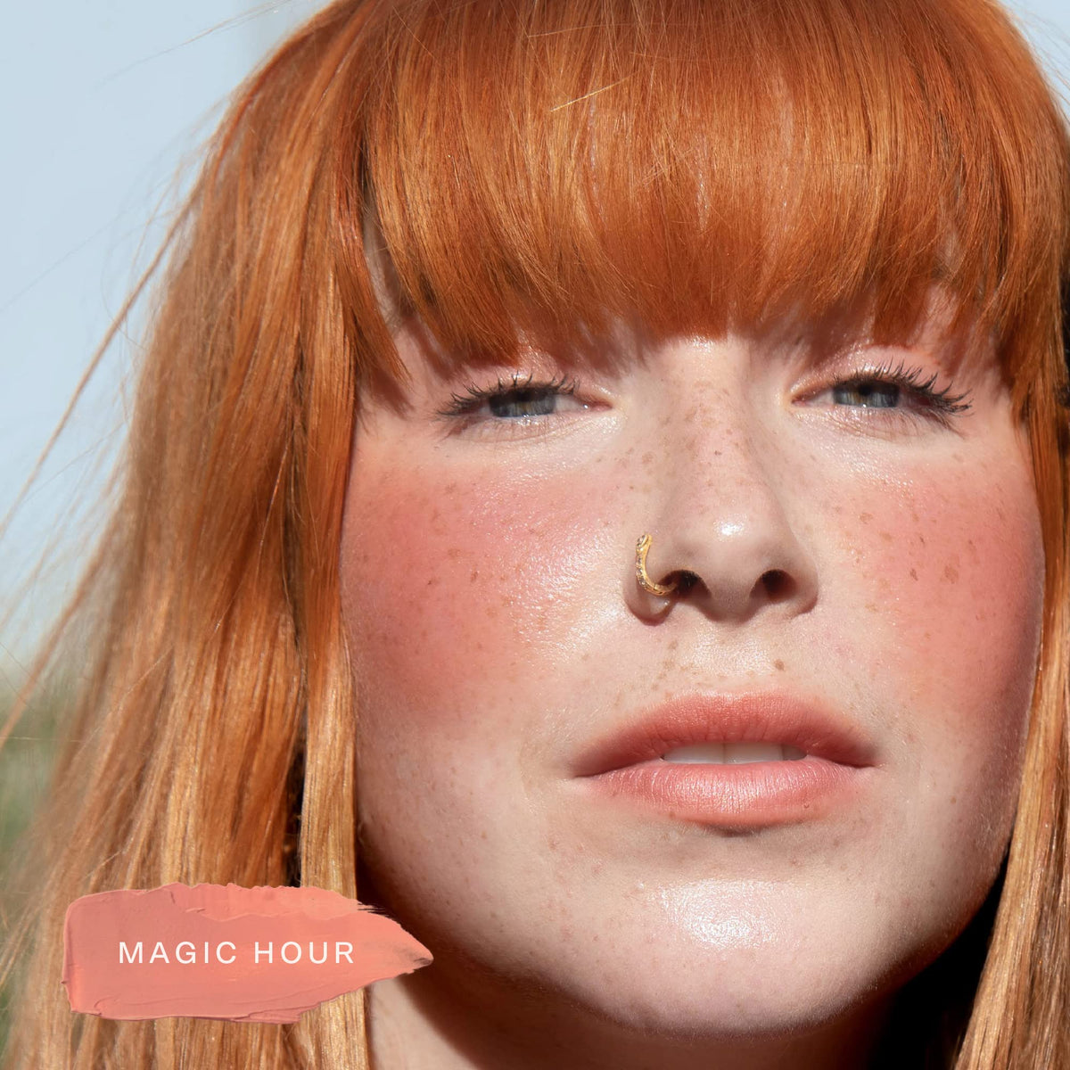 Tower 28 blended on cheek highlighting dewy, sun-kissed flush and glow