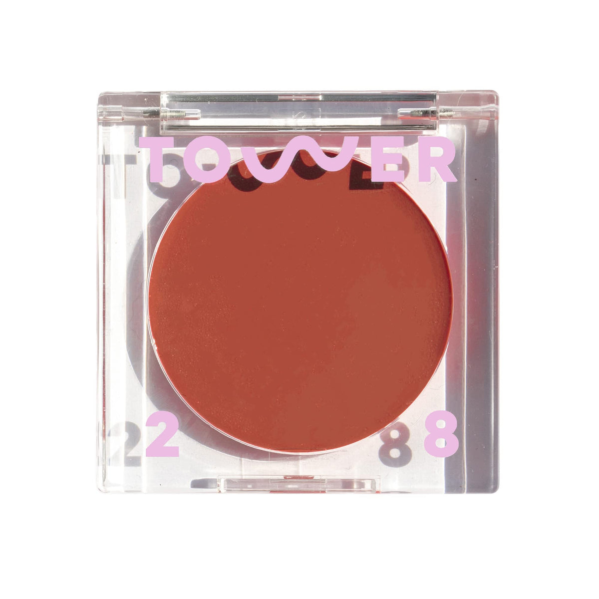 Tower 28 front packaging showing Power Hour terracotta shade and compact design benefit
