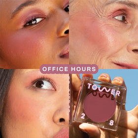 Tower 28 texture close-up of creamy balm revealing dewy, blendable finish