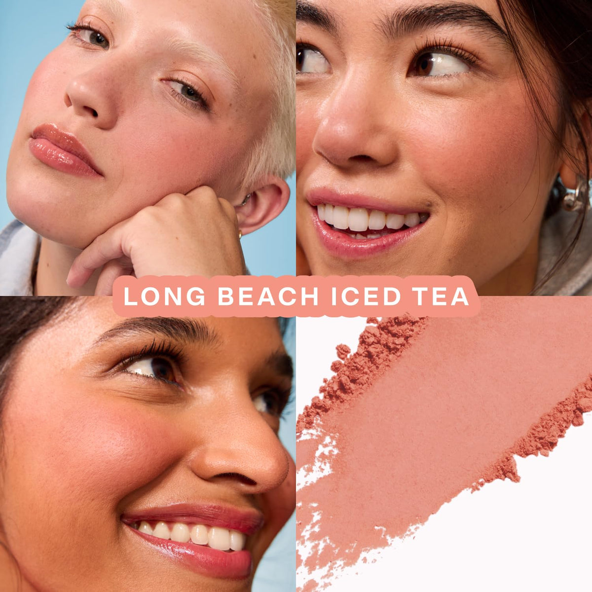 Tower 28 powder layered over BeachPlease cream blush showing enhanced color and longevity