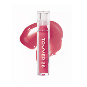 Tower 28 ShineOn front packaging showing rosy pink gloss and tube for quick ID and benefit