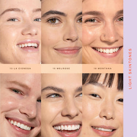 Tower 28 application with fingertips spreading SunnyDays for a natural dewy benefit