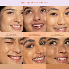 Tower 28 brush application showing buildable medium coverage for a perfected look