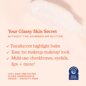 Tower 28 SuperDew finger swatch demonstrating clear dewy texture for easy application
