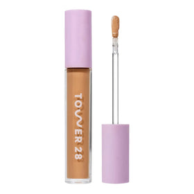 Tower 28 front packaging shows compact concealer tube and shade name for easy identification