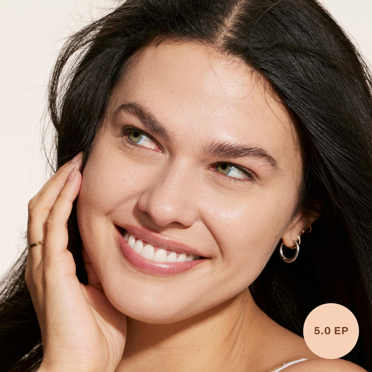Tower 28 texture swipe of concealer showing moisturizing serum-like finish