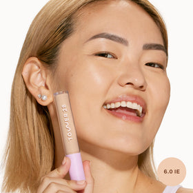 Tower 28 close-up swatch of serum-like texture showing hydrating, blendable finish