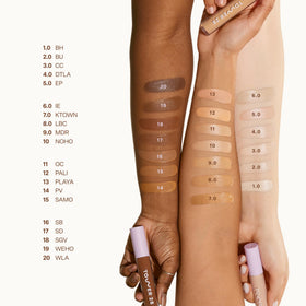 Tower 28 concealer applied under eye showing brightening effect and smooth coverage