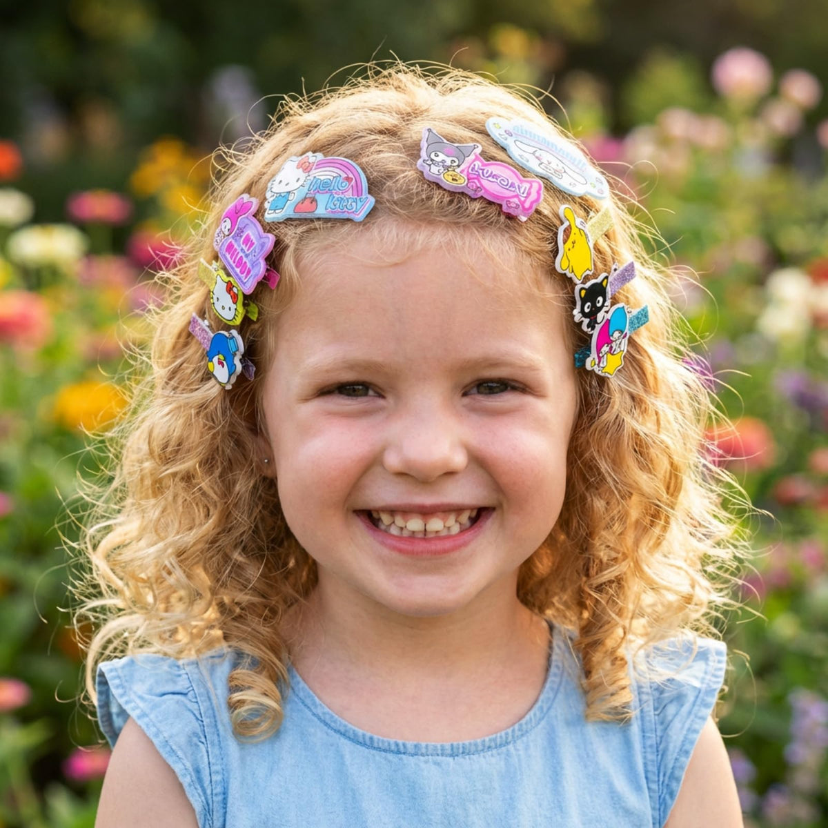 Townley Girl acrylic clips with character patterns adding playful accents