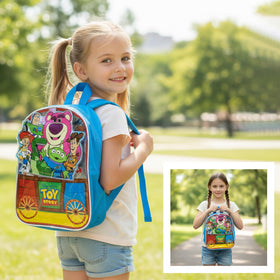Townley Girl open backpack displaying all included cosmetics and accessories