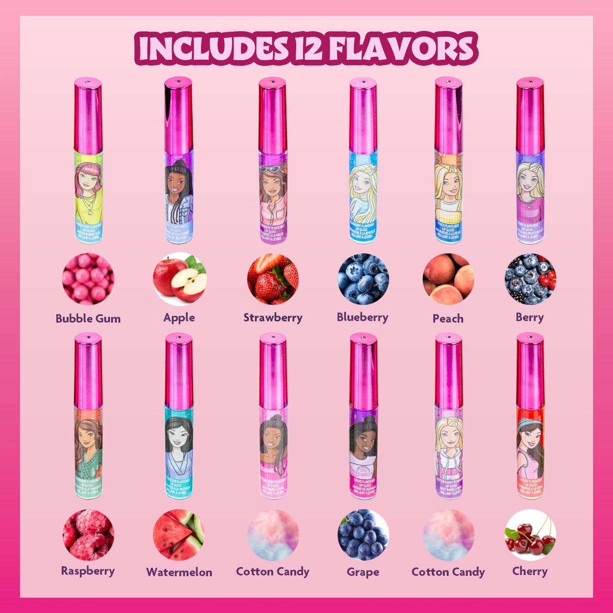Townley Girl Barbie open tubes display variety and easy sharing