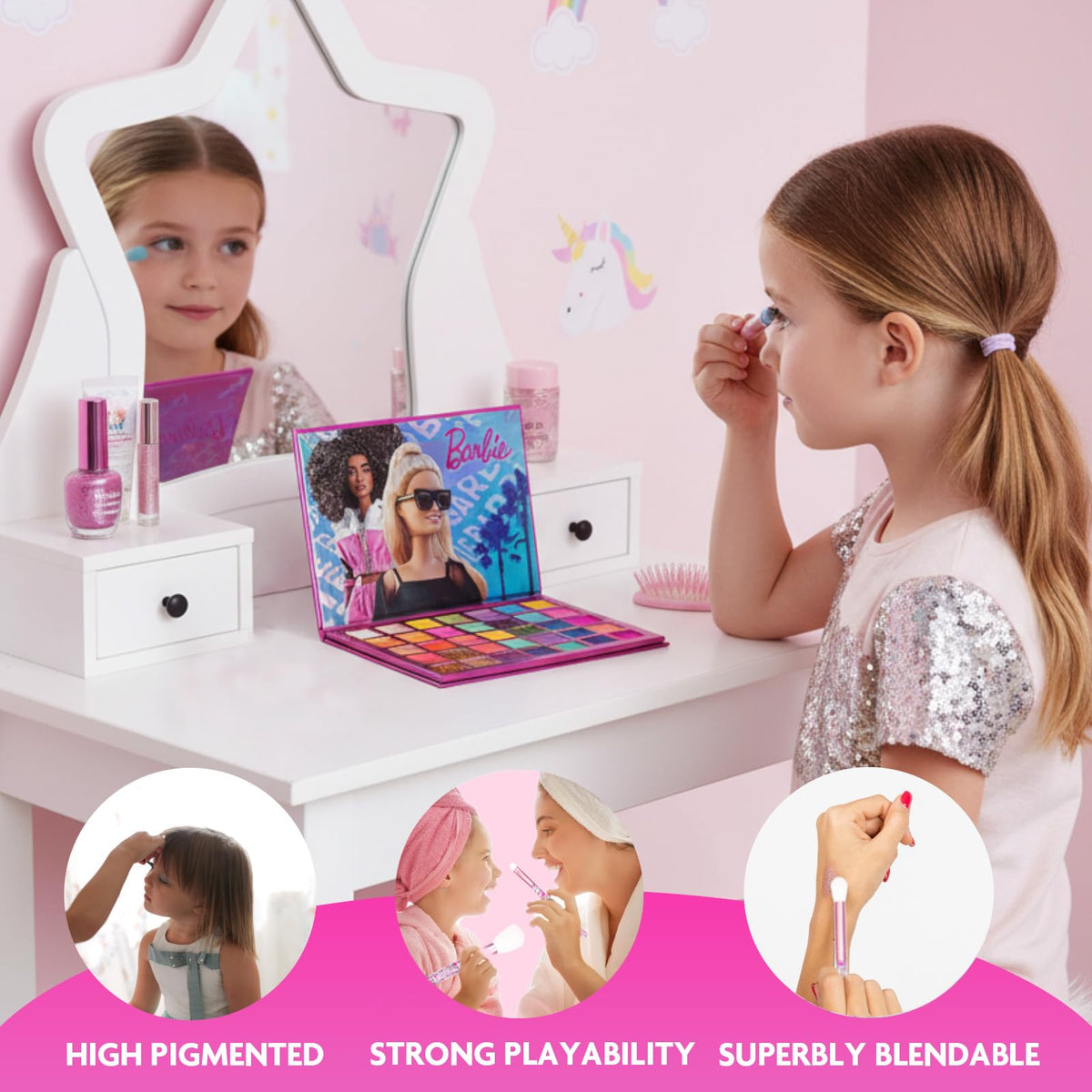 Townley Girl palette next to hand illustrating scale and pocketable convenience