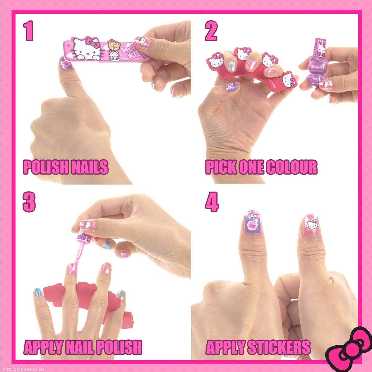 Townley Girl brushes and manicure tools flatlay for easy application
