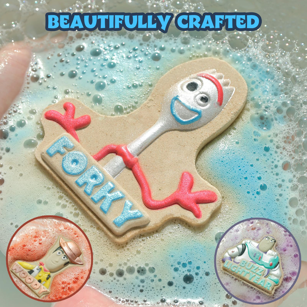 Townley Girl bath bomb fizz dissolving in water showing bright color reveal