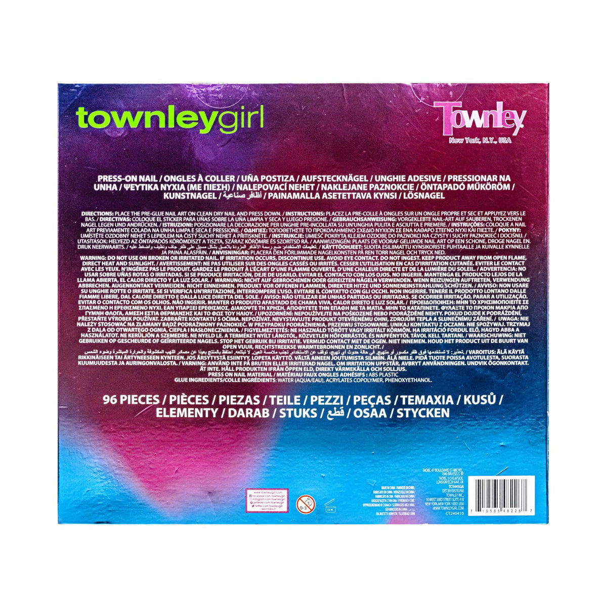 Townley Girl flatlay of full kit contents for gifting and party use