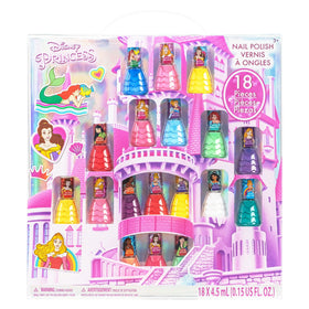 Townley Girl front packaging showing 18 colorful Disney Princess polishes for variety