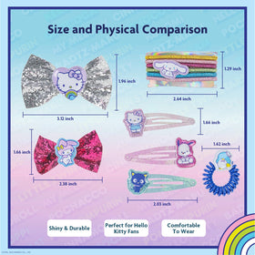 Townley Girl elastic hair ties fanned out showing stretchability and gentle grip