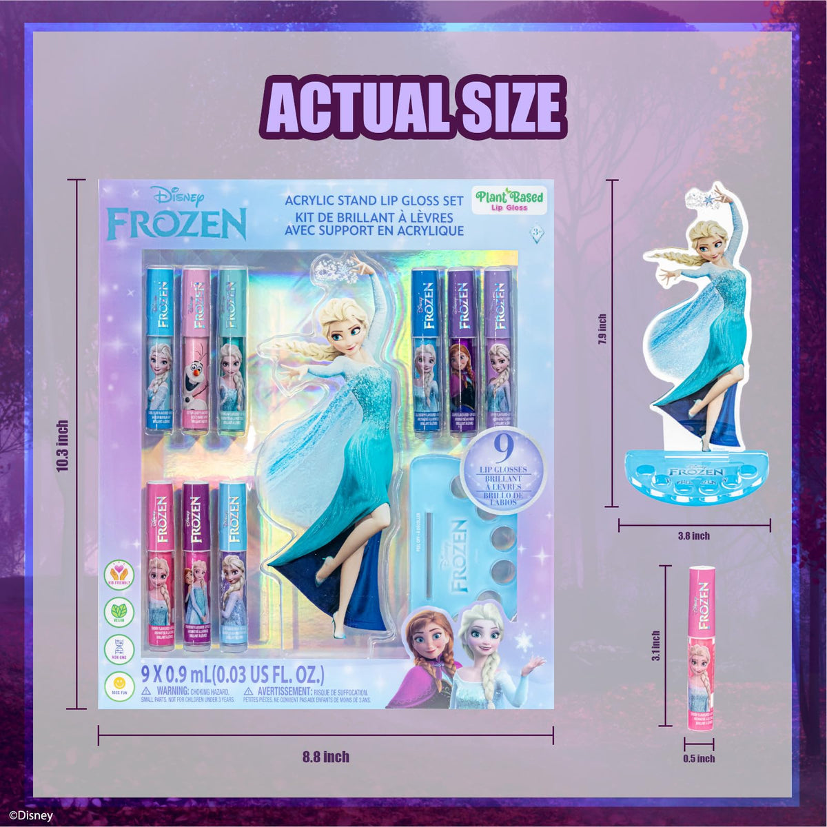 Townley Girl glosses in hand showing size and child-friendly design benefits