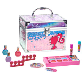 Townley Girl front packaging acrylic train case shows organized play makeup