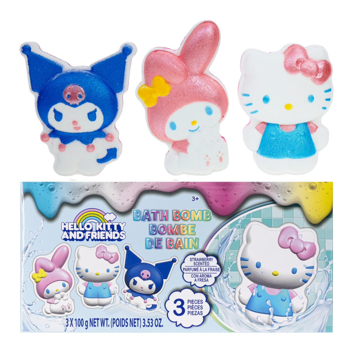 Townley Girl front packaging showing three berry-scented bath bombs, easy gifting