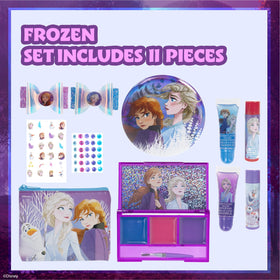 Townley Girl open kit overhead with organized lip glosses and stickers