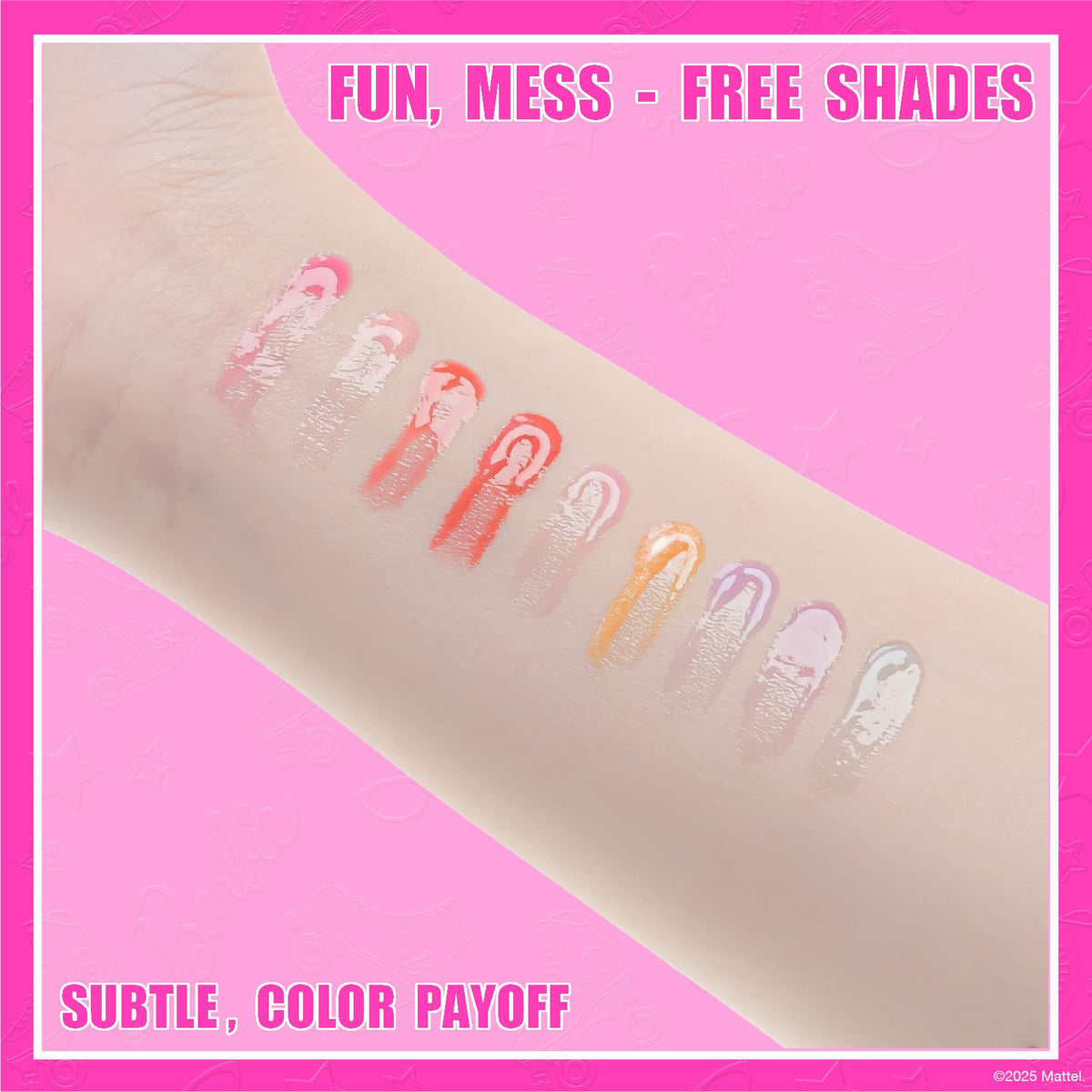 Townley Girl glosses arranged on stand demonstrating organization and display