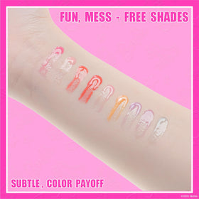 Townley Girl glosses arranged on stand demonstrating organization and display