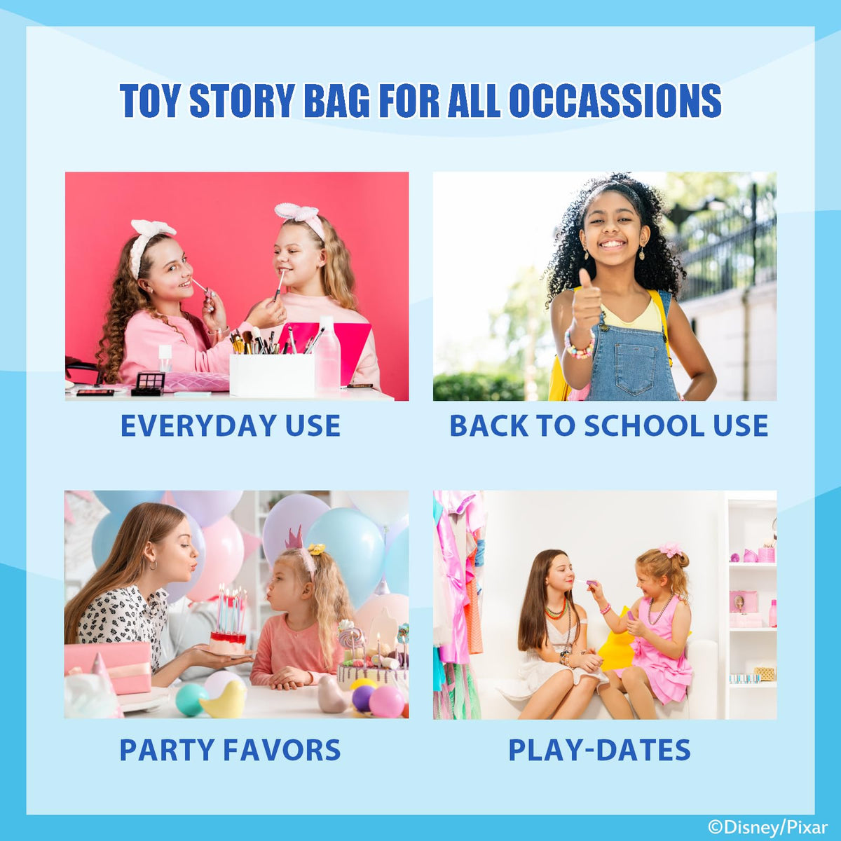 Townley Girl soft hair bows attached to backpack for gentle styling