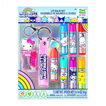 Townley Girl front packaging showing seven Hello Kitty lip balms, playful gift appeal