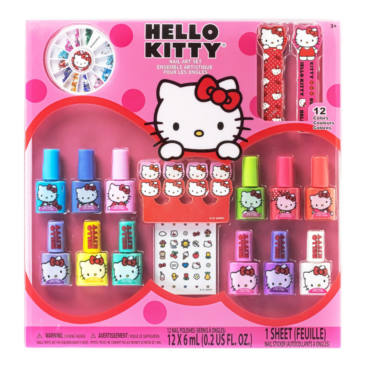 Townley Girl front packaging showing Hello Kitty kit, clear contents and bright colors