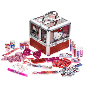 Townley Girl Hello Kitty train case front view showing compact storage and cute design benefit