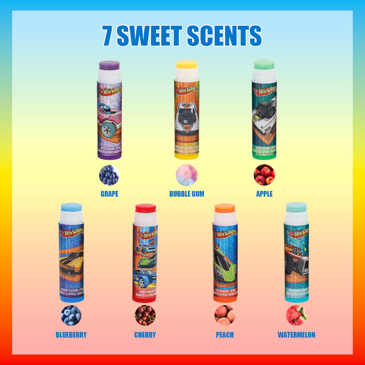 Townley Girl Hot Wheels back label ingredients panel to show plant-based oil and wax composition