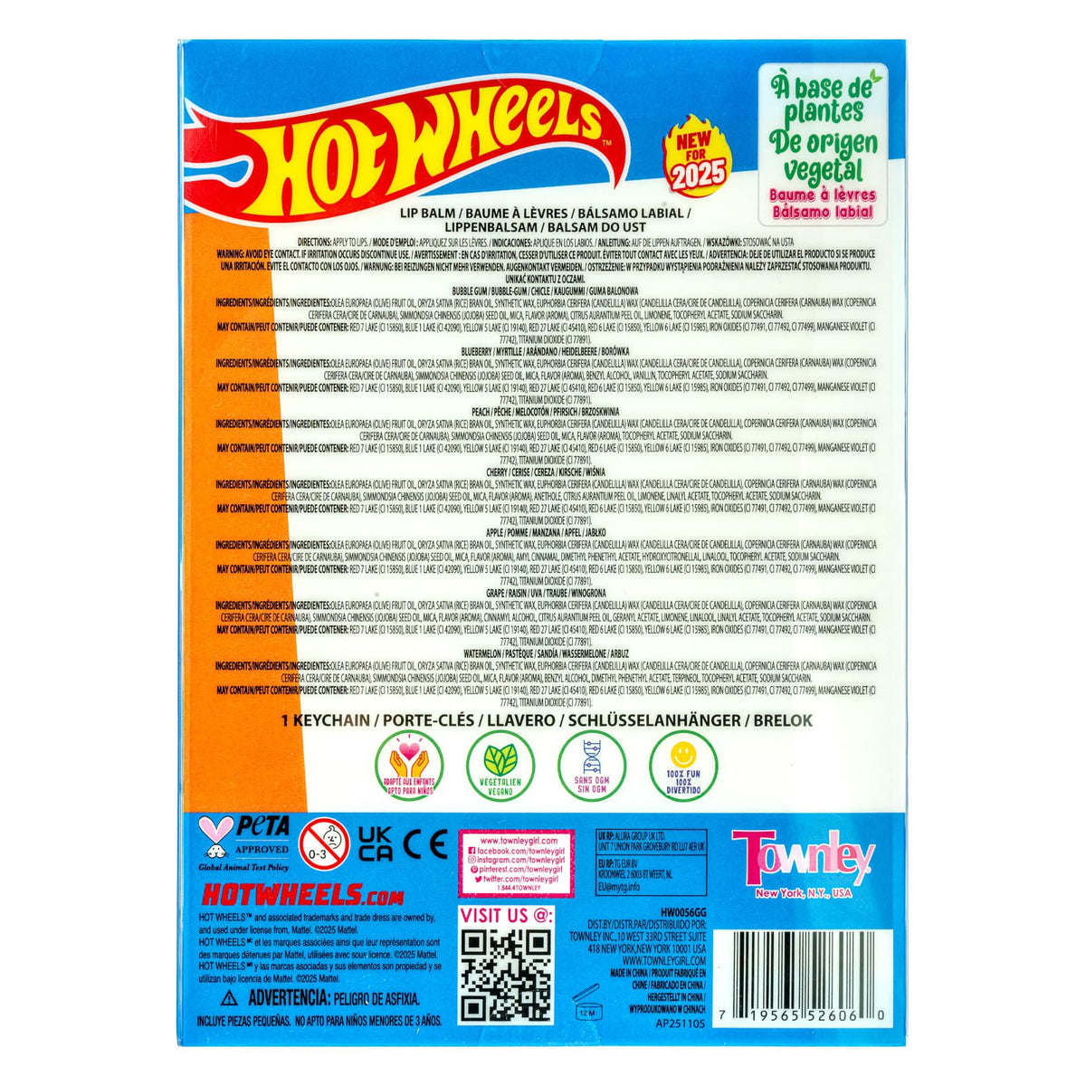 Close-up Townley Girl Hot Wheels artwork on tube highlighting collectible Hot Wheels theme