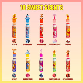 Townley Girl ten tubes arranged to show colorful flavors and kid-friendly presentation
