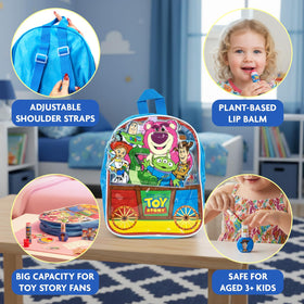 Townley Girl lip-balm keychain fastened to zipper for on-the-go play