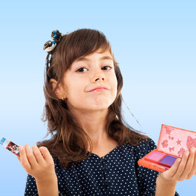 Townley Girl two glittery Minnie bow hair clips shown clipped in hair for sparkle