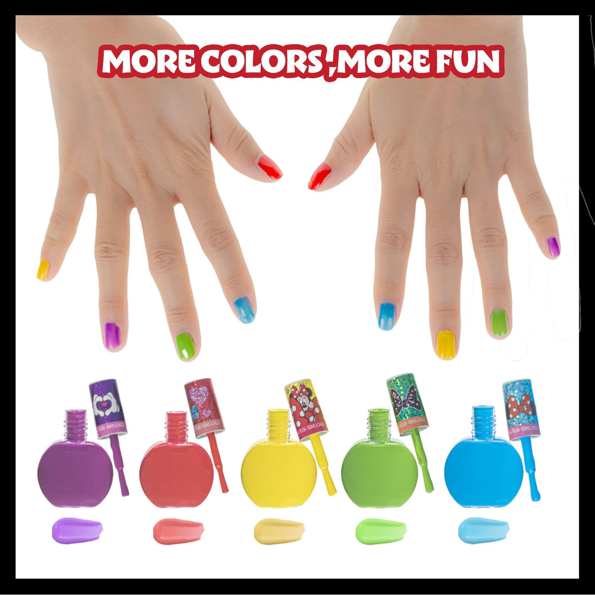 Townley Girl polish applied on child's hands, quick-dry and neat