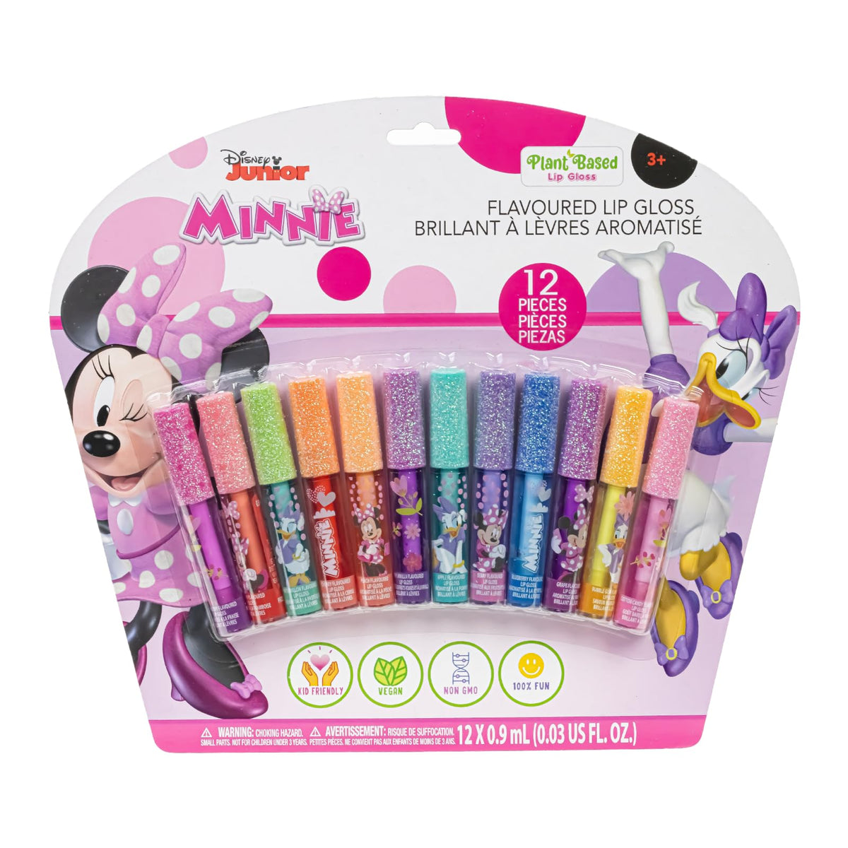 Townley Girl front packaging showing Minnie Mouse and 12 glosses, playful gifting