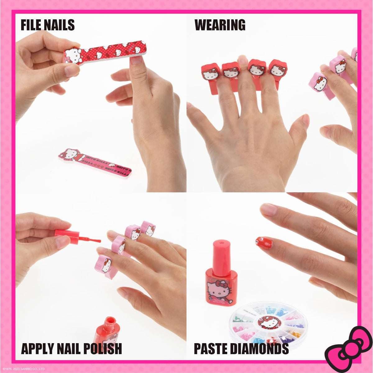 Townley Girl nail files and toe spacers detail, helping at-home mani-pedis for kids
