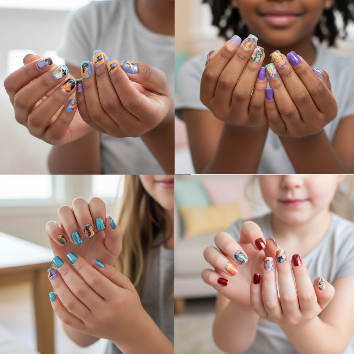 Townley Girl spread of various nail sizes illustrating fit for small hands