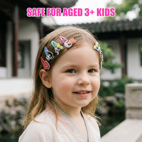 Townley Girl accessories in child's hair demonstrating secure, playful styling