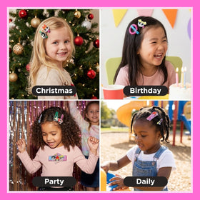 Townley Girl snap clips arranged to show colors and easy on/off use