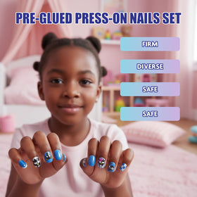 Townley Girl display of pre-sized nail tips showing range of sizes for children