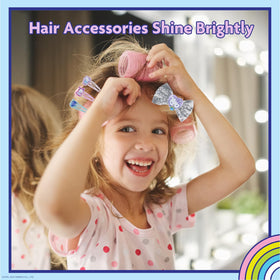 Townley Girl silver bow detail demonstrating glitter finish and durable construction