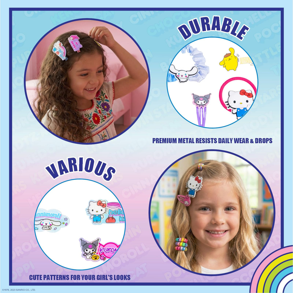 Townley Girl snap hair clips detail showing smooth edges and easy grip