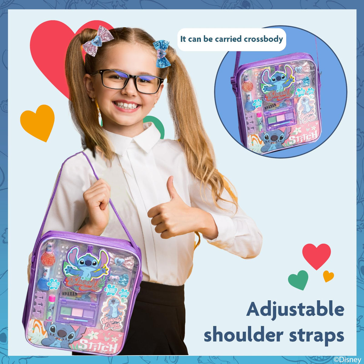 Townley Girl bag held in hand showing compact size and travel convenience benefit